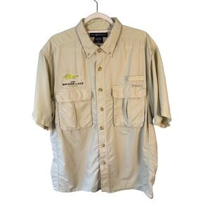 Exofficio Tan Short Sleeve Fishing Shirt Size M Lightweight Outdoor Gorpcore